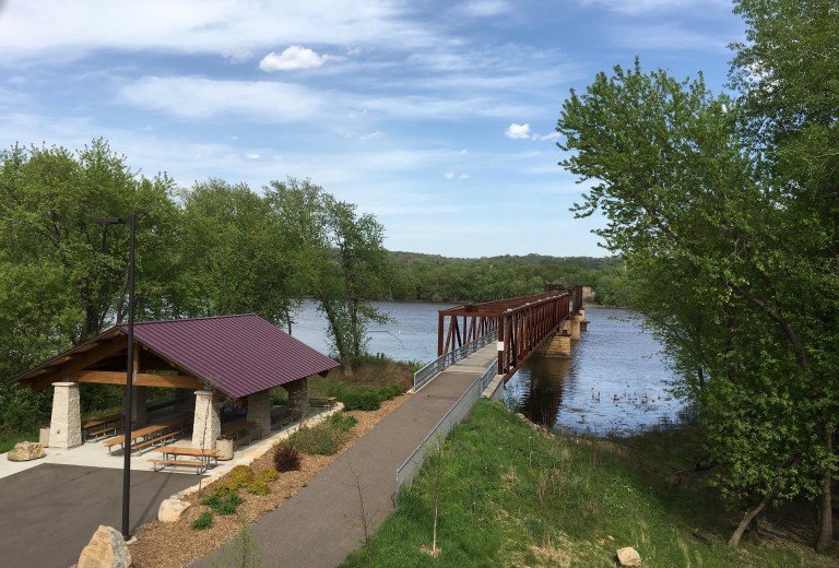 Swing Bridge Park Swing Bridge Park on the Mississippi River in Inver Grove Heights